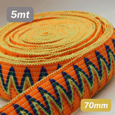 5 Meters Waistband Elastic Orange/ Multicolour 70mm - ACCESSOIRES LEDUC BV